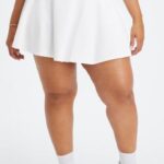 Fabletics clássico cinza urze/estanho 420HR634 saia de babados mulheres