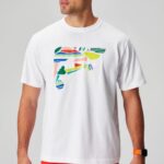 Fabletics colagem branca clássica 420HR3523 a camiseta r&r homens