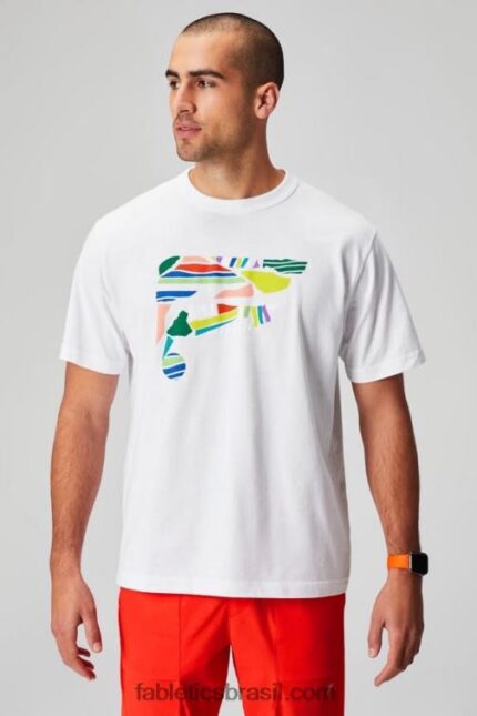 Fabletics colagem branca clássica 420HR3523 a camiseta r&r homens