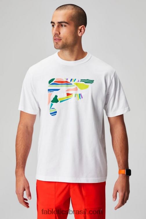 fabletics_colagem_branca_classica_420hr3523_a_camiseta_rr_homens.jpg Fabletics colagem branca clássica 420HR3523 a camiseta r&r homens - Image 1