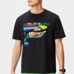 Fabletics colagem preta 420HR3526 a camiseta r&r homens