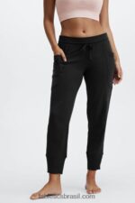Fabletics colegial marinho/branco clássico 420HR153 calça de cordão de malha elegante mulheres