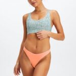 Fabletics coral 420HR2845 tanga de toque fino mulheres