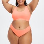 Fabletics coral 420HR2883 tanga cintura alta toque fino mulheres