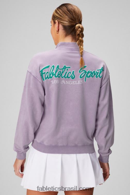 Fabletics cosmo/gráfico roxo 420HR2440 moletom felpudo leve com meio zíper mulheres - Image 3