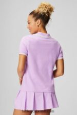 Fabletics cosmo roxo/cinza menta 420HR1965 polo clássico de manga curta em piquê mulheres - Image 2