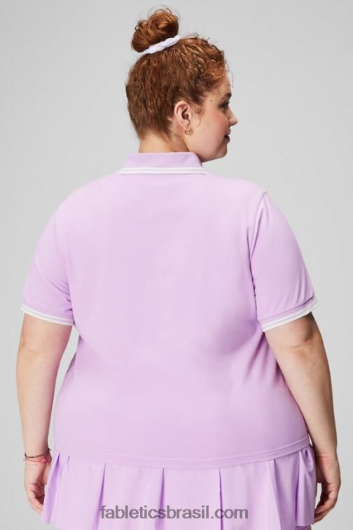 Fabletics cosmo roxo/cinza menta 420HR1966 polo clássico de manga curta em piquê mulheres - Image 2