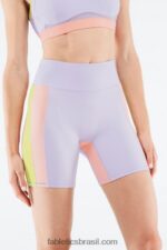 Fabletics cosmo roxo/cinza menta 420HR550 cintura alta trinity run short 7" mulheres - Image 2