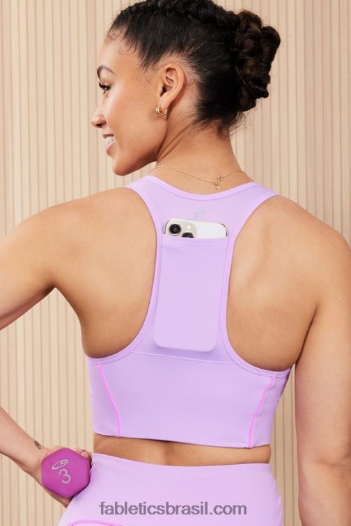 Fabletics cosmo roxo/fuga rosa 420HR1743 sutiã esportivo de médio impacto em movimento 112 mulheres - Image 3