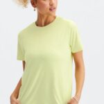 Fabletics creme de limão 420HR2018 tee flexível seco mulheres