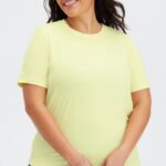 Fabletics creme de limão 420HR2019 tee flexível seco mulheres