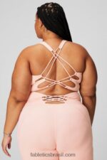 Fabletics creme de manteiga rosa 420HR2165 tanque traseiro aberto com tiras mulheres