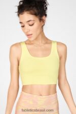 Fabletics creme de mármore/limão 420HR1874 sutiã esportivo reversível de impacto médio harlow mulheres - Image 3