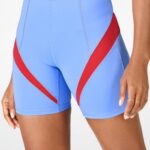 Fabletics cristal azul/caqui 420HR593 motion365 de cintura alta curta 6" mulheres