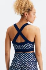 Fabletics Daisy Field Check/Deep Navy 420HR1626 greta sutiã esportivo de baixo impacto mulheres - Image 2