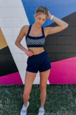 Fabletics Daisy Field Check/Deep Navy 420HR1626 greta sutiã esportivo de baixo impacto mulheres - Image 5