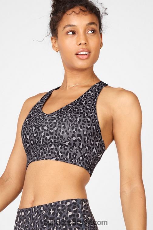 Fabletics discrição/brilho preto 420HR1839 sutiã esportivo midi impacto médio para viagem 130 mulheres - Image 3