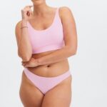 Fabletics docinho rosa 420HR2843 tanga de toque fino mulheres