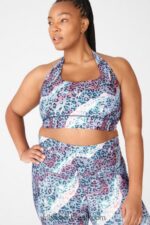 Fabletics dunas/azul lunar 420HR1668 sutiã esportivo reversível harlow halter mulheres