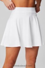 Fabletics elétrico lavado cereja/branco 420HR630 saia de babados mulheres