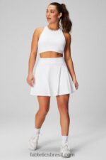 Fabletics elétrico lavado cereja/branco 420HR630 saia de babados mulheres - Image 4