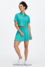 Fabletics elétrico lavado cereja/branco 420HR631 saia de babados mulheres - Image 4