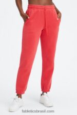 Fabletics elétrico lavado cereja/branco 420HR73 calça de moletom de lã forever mulheres