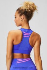 Fabletics escape real/rosa extremo/gráfico 420HR1365 sutiã esportivo trinity de alto impacto 95 mulheres