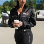 Fabletics esporte preto/ombre 420HR2758 jaqueta de tecido payton mulheres