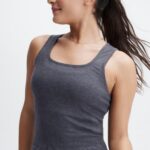 Fabletics estanho 420HR2271 regata com nervuras restoreknit mulheres