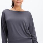 Fabletics estanho 420HR2437 pulôver de gola canoa eco elegante mulheres