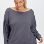 Fabletics estanho 420HR2438 pulôver de gola canoa eco elegante mulheres