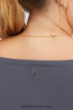 Fabletics estanho 420HR2438 pulôver de gola canoa eco elegante mulheres - Image 3