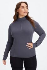 Fabletics estanho 420HR2582 fênix meio zíper camada intermediária mulheres