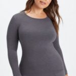 Fabletics estanho 420HR2638 camiseta manga longa restoreknit mulheres