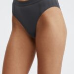 Fabletics estanho 420HR2855 cueca cintura alta em malha esculpida mulheres