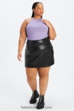 Fabletics estanho bicolor leopardo/orquídea 420HR636 minissaia cintura alta de couro vegano mulheres - Image 6