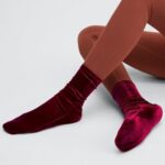 Fabletics explosão de cereja 420HR3003 meia de veludo mulheres