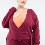 Fabletics explosão de cereja/damasco fresco 420HR2695 top mandy com amarração lateral mulheres