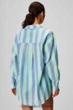 Fabletics faixa de resort 420HR2585 camisa oversized voile de algodão mulheres - Image 2