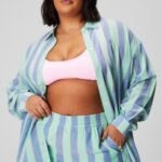 Fabletics faixa de resort 420HR2586 camisa oversized voile de algodão mulheres