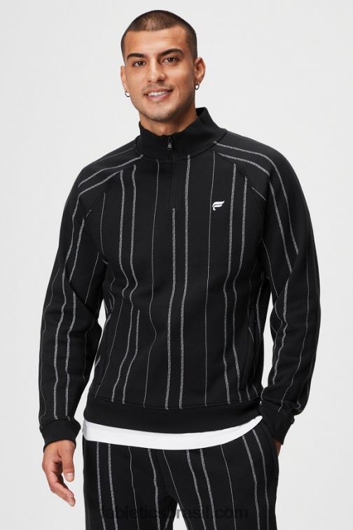 Fabletics faixa de textura preta 420HR3613 o go-to 1/4 zip 188 homens - Image 1