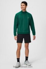 Fabletics faixa de textura verde fairway 420HR3604 o go-to 1/4 zip 186 homens - Image 3