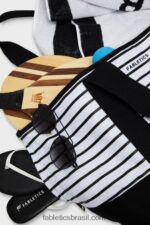 Fabletics faixa preta francesa 420HR2917 sacola de mercado de lona mulheres - Image 2