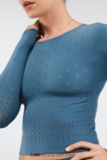 Fabletics ferro azul 420HR2696 blusa manga longa ashton sculptknit mulheres - Image 2