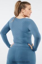 Fabletics ferro azul 420HR2697 blusa manga longa ashton sculptknit mulheres - Image 3