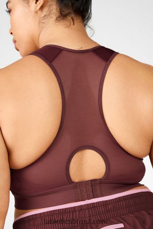 Fabletics ferrugem 420HR1449 sutiã esportivo de alto impacto com zíper frontal mulheres - Image 2