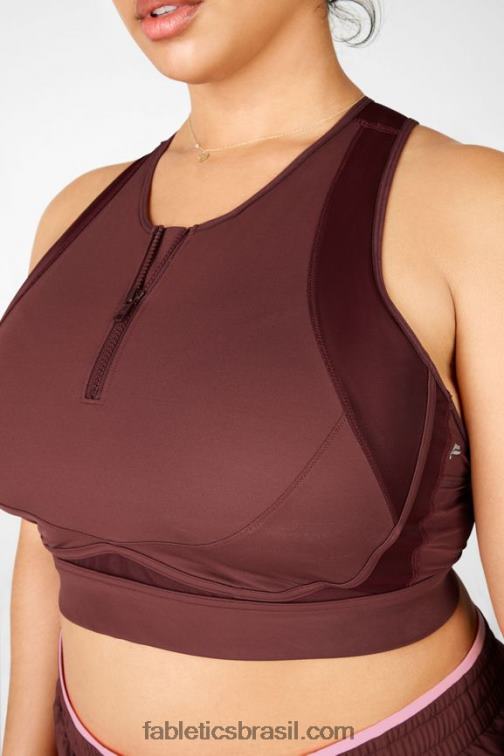 Fabletics ferrugem 420HR1449 sutiã esportivo de alto impacto com zíper frontal mulheres - Image 3