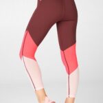 Fabletics ferrugem/rosa do deserto/rosa pérola 420HR1051 zona cintura alta 7/8 mulheres