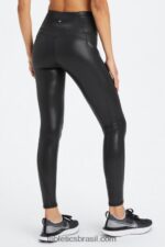 Fabletics folha de névoa negra 420HR906 legging cintura alta oasis pureluxe 69 mulheres - Image 3